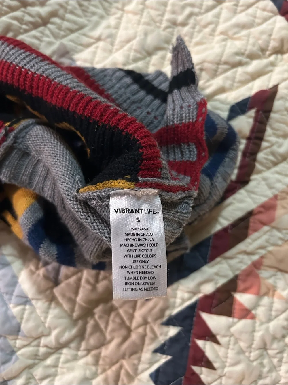 THE BOSS Striped Knit dog sweater in Gray, Navy, Mustard & Red